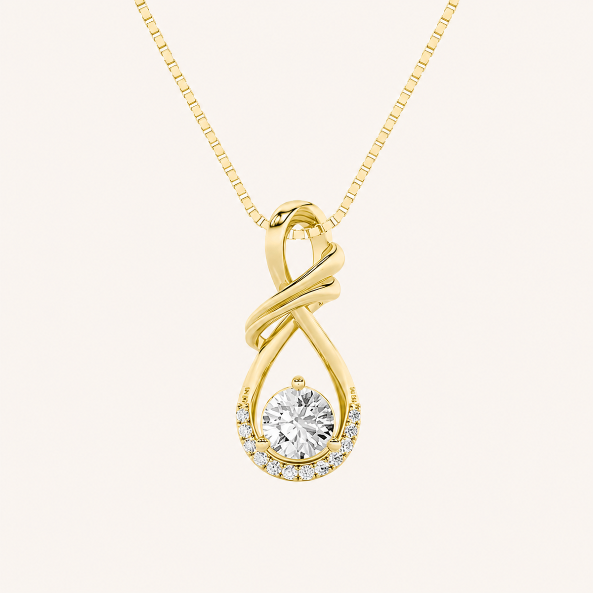 1CT Round Cut Lab Grown Diamond Pendant Necklace