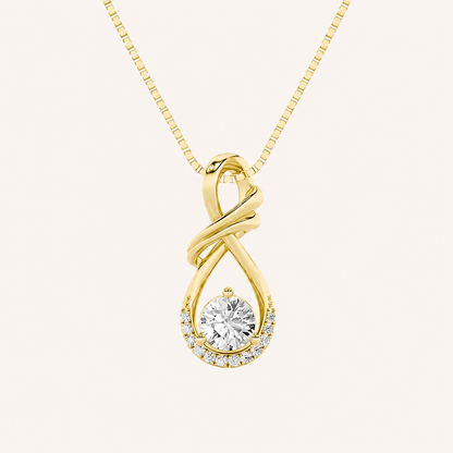 1CT Round Cut Lab Grown Diamond Pendant Necklace