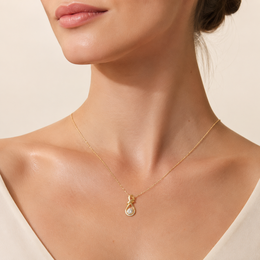 1CT Round Cut Lab Grown Diamond Pendant Necklace