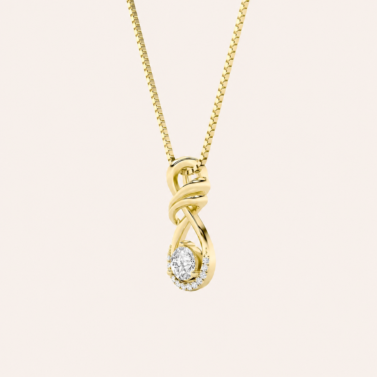 1CT Round Cut Lab Grown Diamond Pendant Necklace