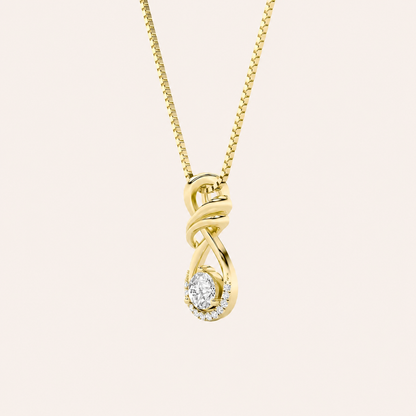 1CT Round Cut Lab Grown Diamond Pendant Necklace