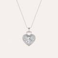 1.5CT Round Cut Lab Grown Diamond Heart Shaped Pendant Necklace