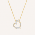2.5CT Marquise Cut Lab Grown Diamond Heart Shaped Pendant Necklace
