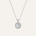 1.25CT Round Cut Lab Grown Diamond Halo Pendant Necklace