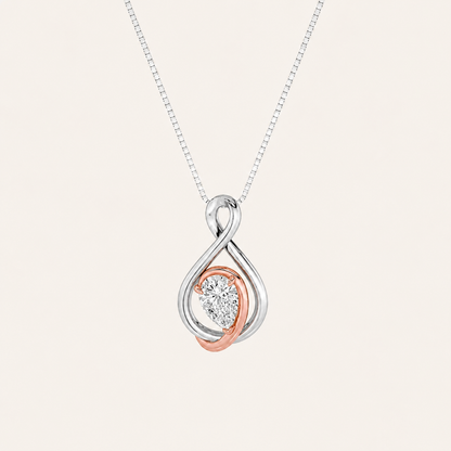 1.5CT Pear Cut Lab Grown Diamond Fancy Pendant Necklace