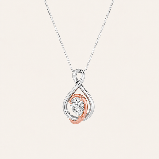 1.5CT Pear Cut Lab Grown Diamond Fancy Pendant Necklace
