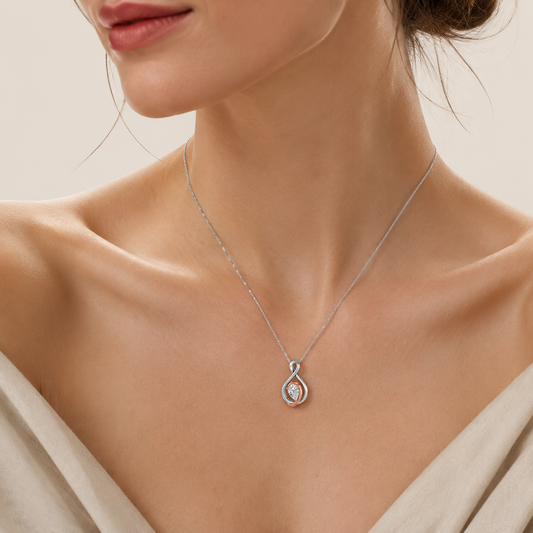 1.5CT Pear Cut Lab Grown Diamond Fancy Pendant Necklace