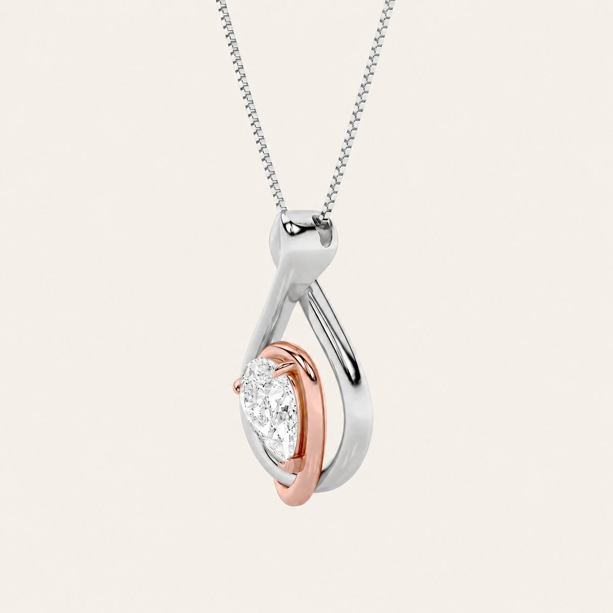 1.5CT Pear Cut Lab Grown Diamond Fancy Pendant Necklace