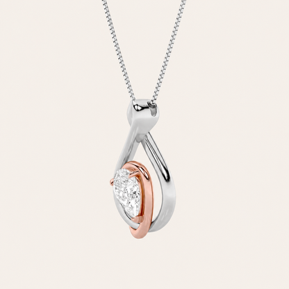 1.5CT Pear Cut Lab Grown Diamond Fancy Pendant Necklace