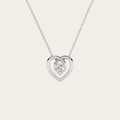 1CT Round Cut Lab Grown Diamond Heart Shaped Pendant Necklace
