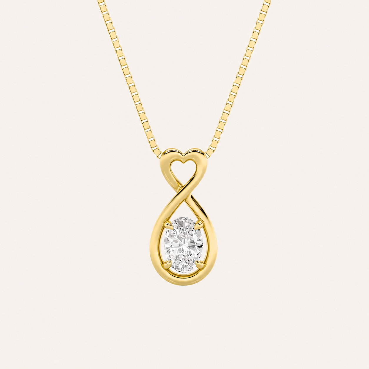 1CT Oval Cut Lab Grown Diamond Heart Fancy Pendant
