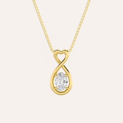 1CT Oval Cut Lab Grown Diamond Heart Fancy Pendant
