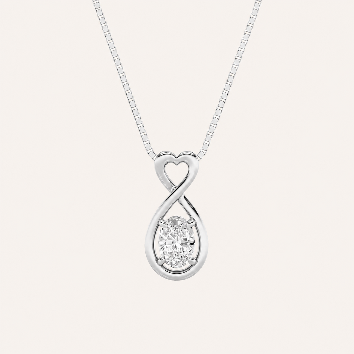 1CT Oval Cut Lab Grown Diamond Heart Fancy Pendant