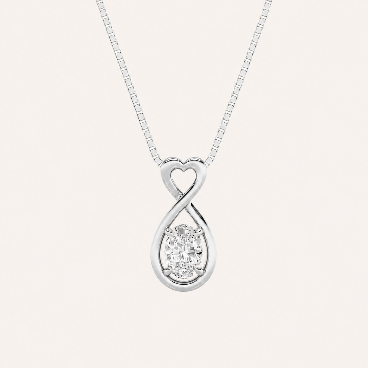 1CT Oval Cut Lab Grown Diamond Heart Fancy Pendant
