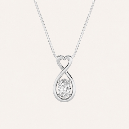 1CT Oval Cut Lab Grown Diamond Heart Fancy Pendant