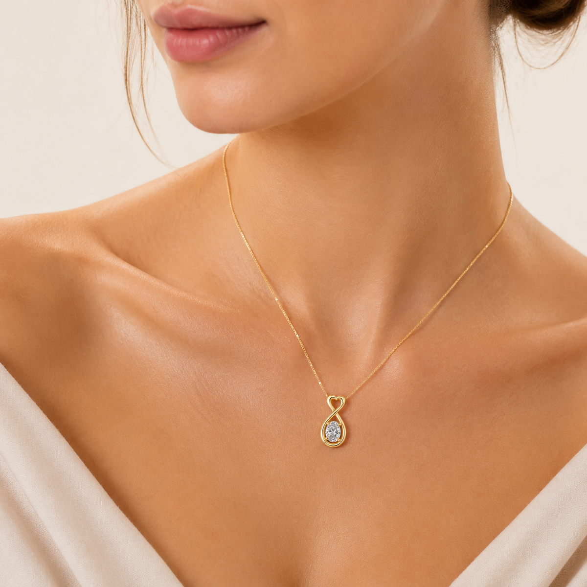 1CT Oval Cut Lab Grown Diamond Heart Fancy Pendant