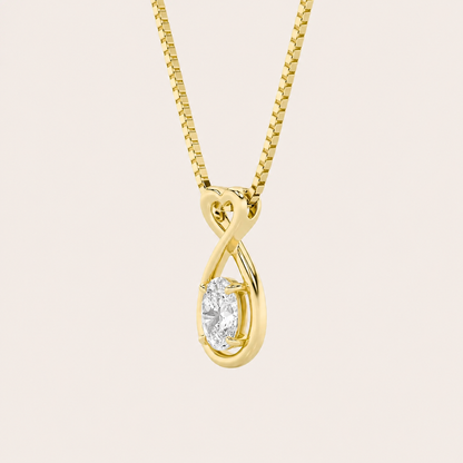 1CT Oval Cut Lab Grown Diamond Heart Fancy Pendant