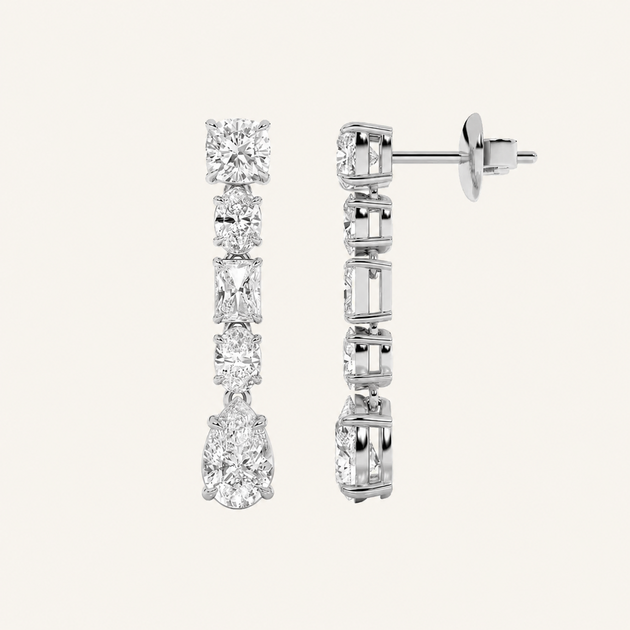 6.5CT Pear Cut Lab Grown Diamond Dangle Earrings