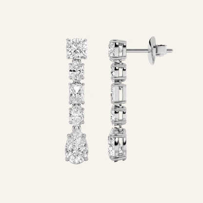 6.5CT Pear Cut Lab Grown Diamond Dangle Earrings