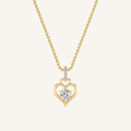 1.5CT Round Cut Lab Grown Diamond Heart Shaped Pendant