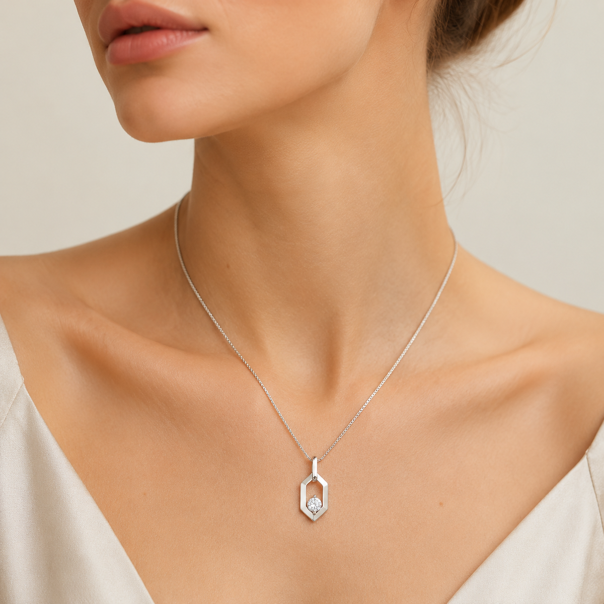 0.25CT Round Cut Lab Grown Diamond Fancy Pendant