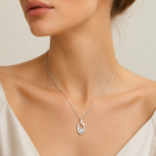 0.25CT Round Cut Lab Grown Diamond Fancy Pendant