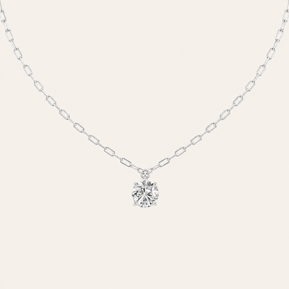 2CT Round Cut Lab Grown Diamond Strata Chic Collection Necklace Pendant