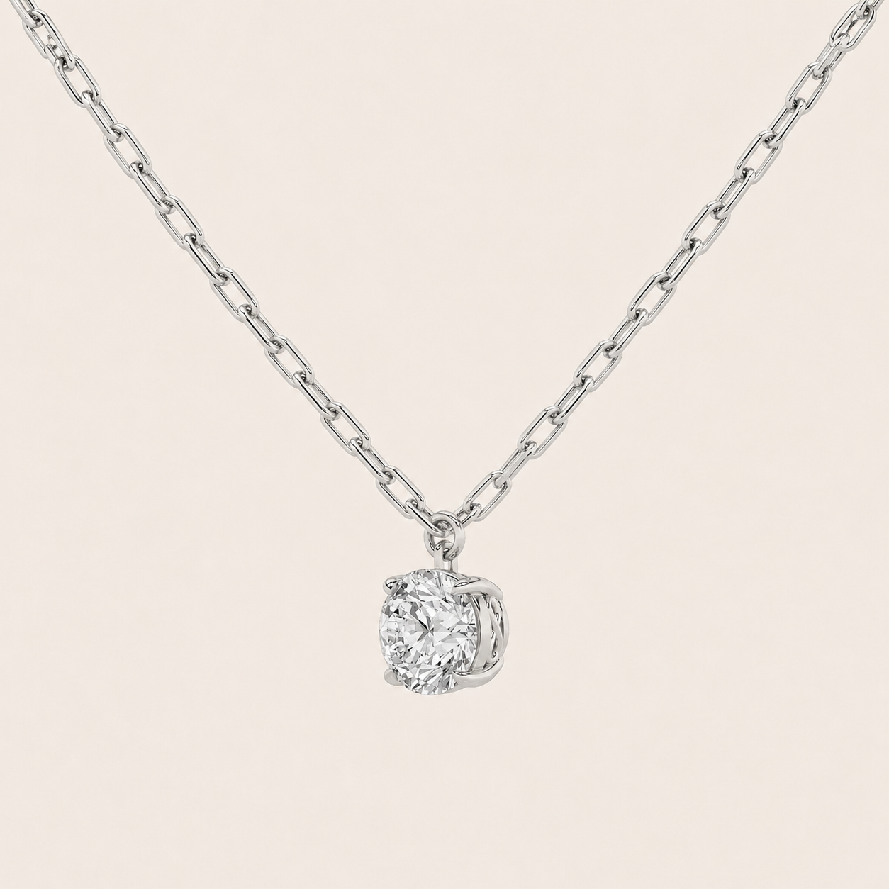 2CT Round Cut Lab Grown Diamond Strata Chic Collection Necklace Pendant