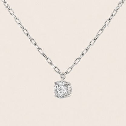 2CT Round Cut Lab Grown Diamond Strata Chic Collection Necklace Pendant