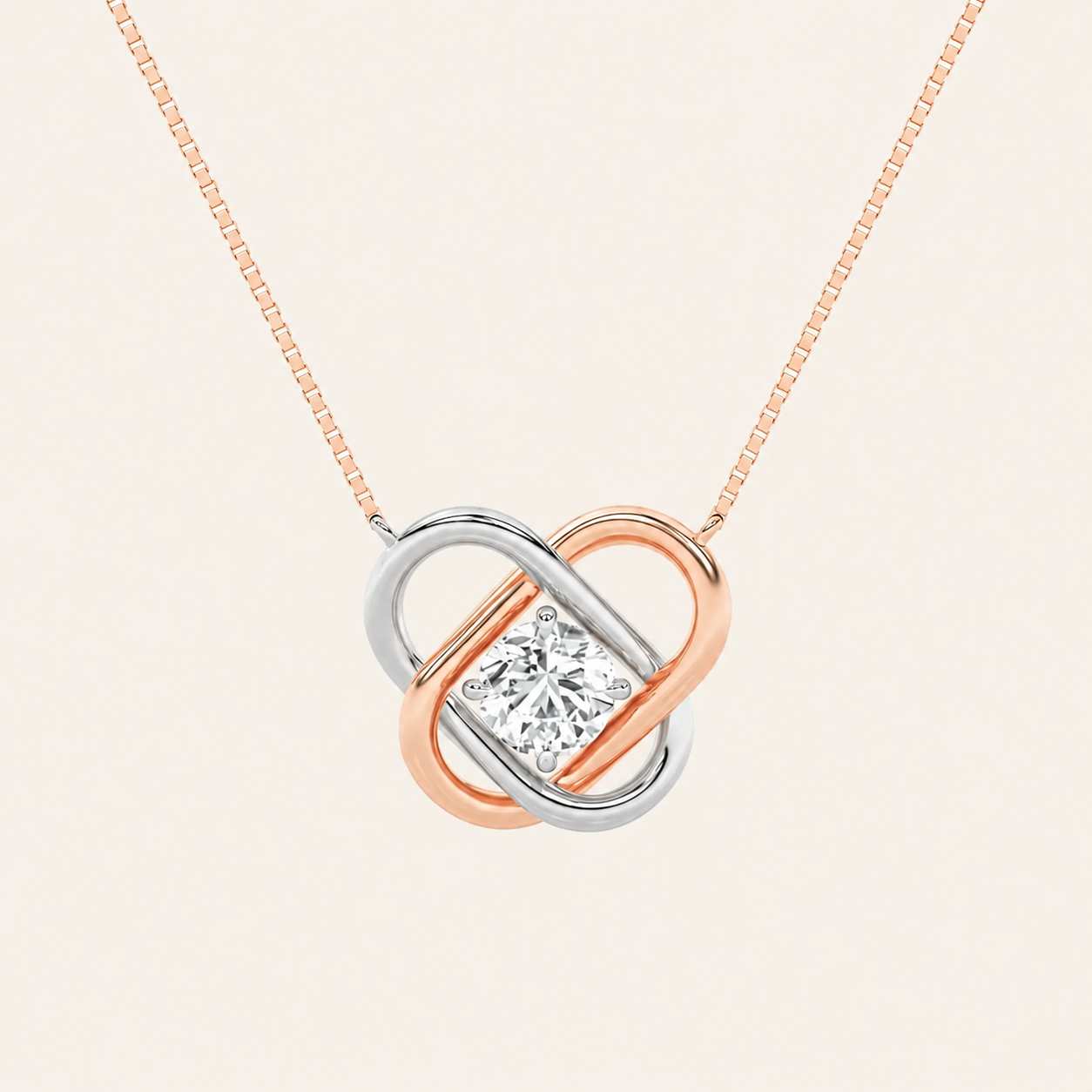 1CT Round Cut Lab Grown Diamond Necklace Pendant
