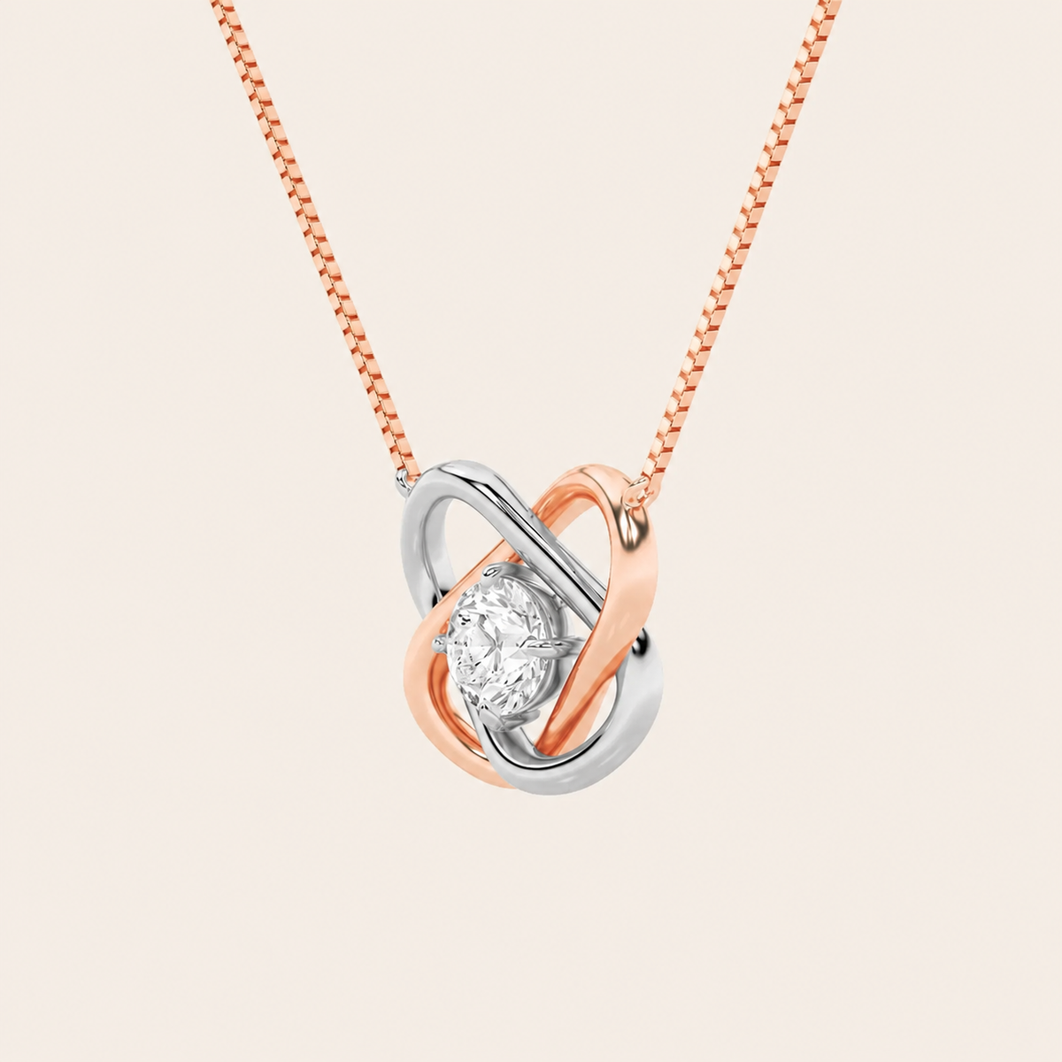 1CT Round Cut Lab Grown Diamond Necklace Pendant