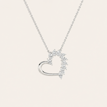 2CT Marquise Cut Lab Grown Diamond Heart Shaped Pendant