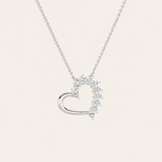 2CT Marquise Cut Lab Grown Diamond Heart Shaped Pendant
