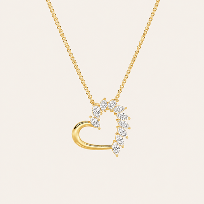 2CT Marquise Cut Lab Grown Diamond Heart Shaped Pendant