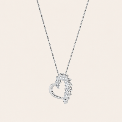 2CT Marquise Cut Lab Grown Diamond Heart Shaped Pendant