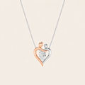 1.5CT Pear Cut Lab Grown Diamond Mother and Child Heart Shaped Pendant