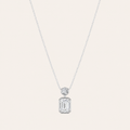 1CT Emerald Cut Lab Grown Diamond Toi et Moi Fashiion Pendant