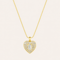 2CT Emerald Cut Lab Grown Diamond Accented Heart Shaped Pendant