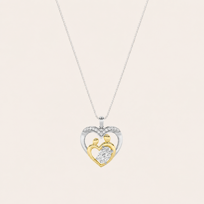 1CT Oval Cut Lab Grown Diamond Heart Shaped Pendant