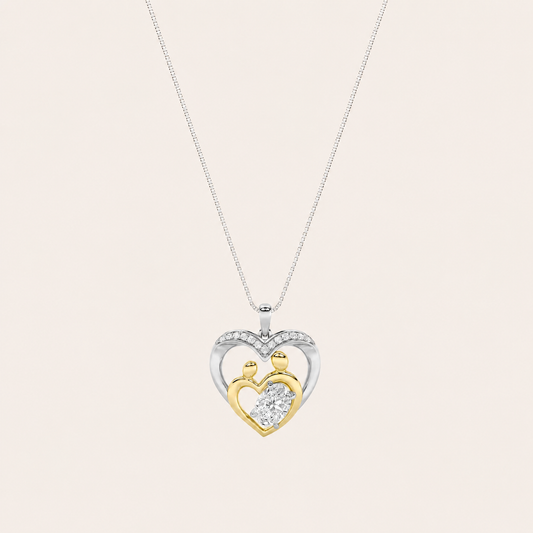 1CT Oval Cut Lab Grown Diamond Heart Shaped Pendant