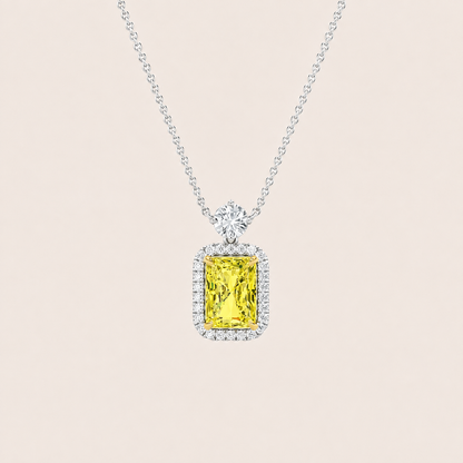 2.5CT Radiant Cut Lab Grown Diamond Pendant Necklace