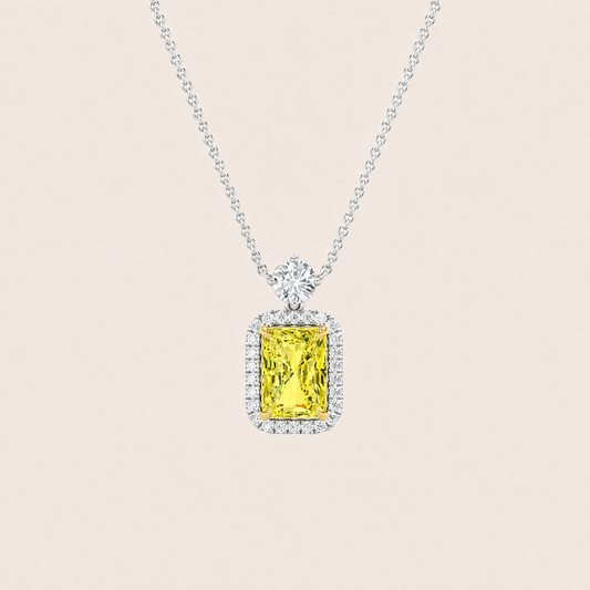 2.5CT Radiant Cut Lab Grown Diamond Pendant Necklace