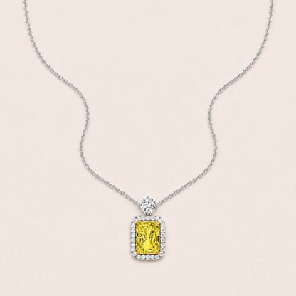 2.5CT Radiant Cut Lab Grown Diamond Pendant Necklace