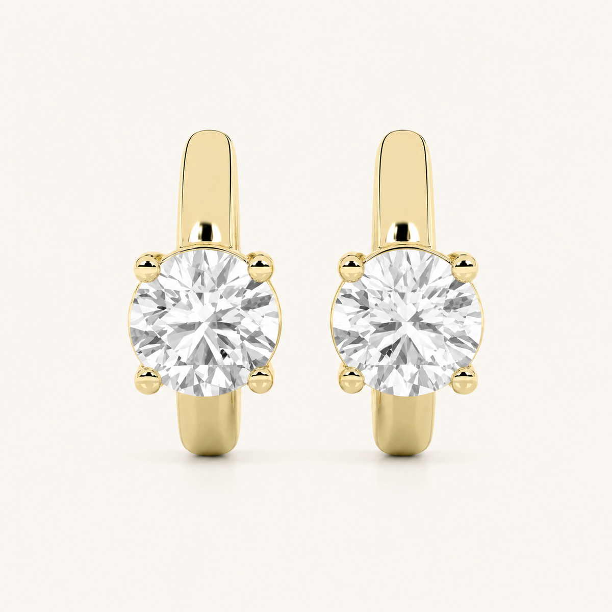 0.5CT Round Cut Lab Grown Diamond Huggie Cuff Earrings
