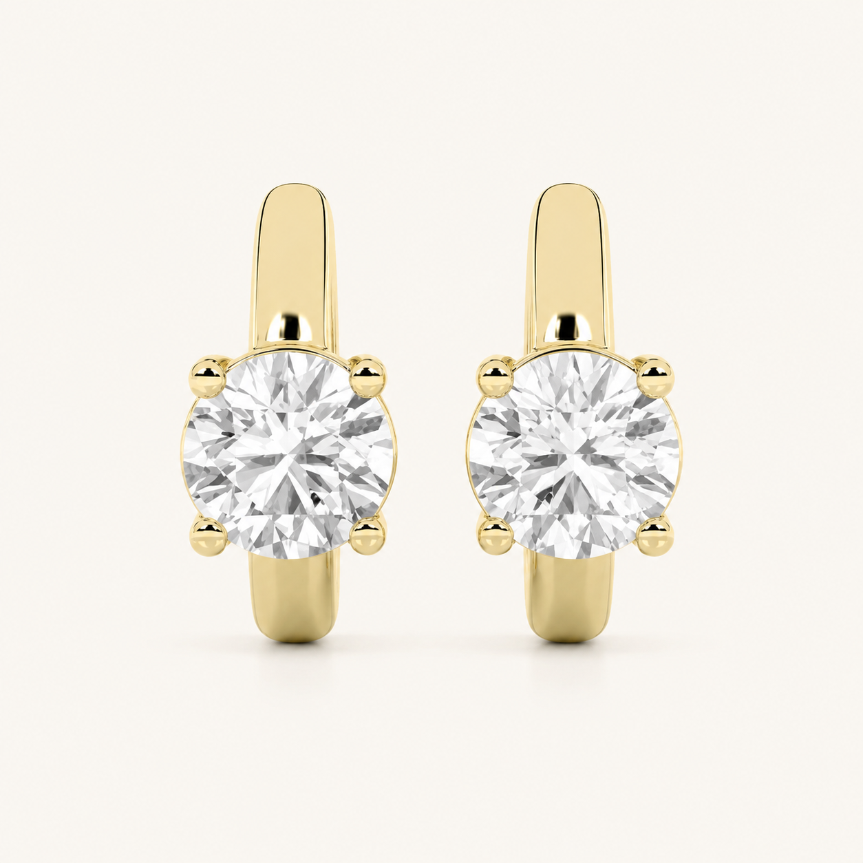 0.5CT Round Cut Lab Grown Diamond Huggie Cuff Earrings