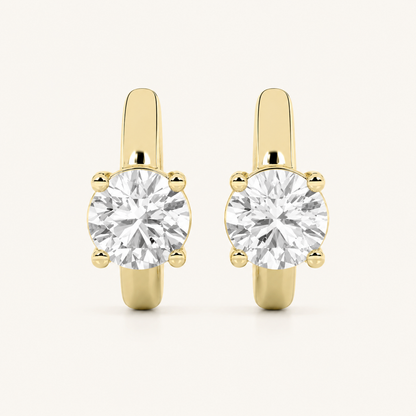 0.5CT Round Cut Lab Grown Diamond Huggie Cuff Earrings
