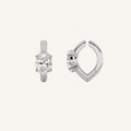 0.5CT Oval Cut Lab Grown Diamond Huggie Cuff Earrings
