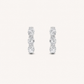3CT Oval Cut Lab Grown Diamond Three Stone Huggie Earrings