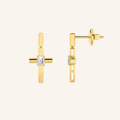 0.5CT Emerald Cut Lab Grown Diamond Cross Earrings