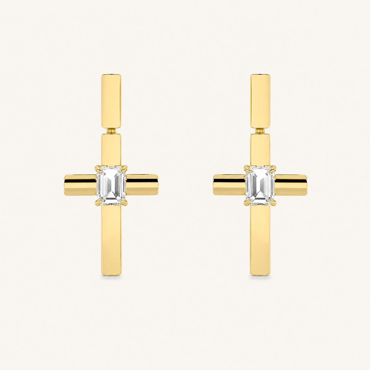 0.5CT Emerald Cut Lab Grown Diamond Cross Earrings